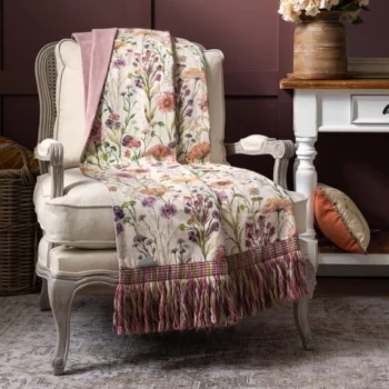 Plaid à franges imprimé Medmerry Blossom