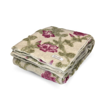 PLAID LANA COTTA ROSE RAMPICANTI ROSA 70%WV 30%PL 900 g/plaid, 145x200 cm