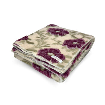 PLAID LANA COTTA FIORI VINTAGE VINACCIA 70%WV 30%PL 900 g/plaid, 145x200 cm