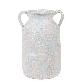 Vase 15x12x20 cm Gris Terre cuite Vase de décoration